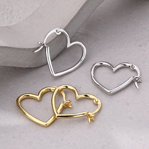 S925 Sterling Silver Heart Earrings for Women, Wedding Holiday Girls Jewelry