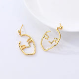 S925 Hollow Abstract Face Earrings Female Jewelry Girl Gift Party