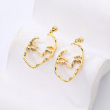 S925 Hollow Abstract Face Earrings Female Jewelry Girl Gift Party