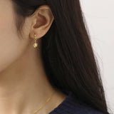 S925 Silver Leaf Earrings Asymmetrical Zircon Jewelry Girls Gift