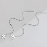 S925 Sterling Silver Maple Leaf Fringe Earrings for Women Girls