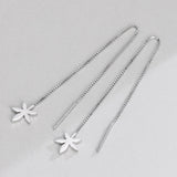 S925 Sterling Silver Maple Leaf Fringe Earrings for Women Girls