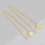 S925 Sterling Silver Maple Leaf Fringe Earrings for Women Girls