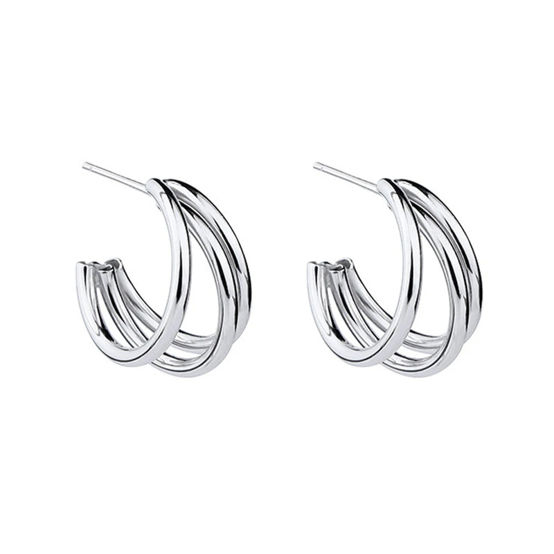 S925 Silver Multilayer Line Earrings for Women