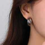 S925 Silver Multilayer Line Earrings for Women