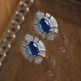 S925 Sterling Silver Oval Diamond Earrings for Women
