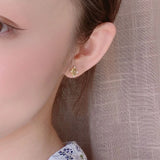 S925 Silver Oval Earrings Mint Green Glitter Jewelry Women's Gift