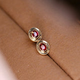 S925 Sterling Silver Earrings Red Diamond Vintage Jewelry For Women
