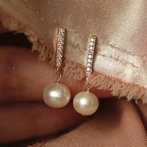 S925 Sterling Silver Pearl Diamond Earrings for Women