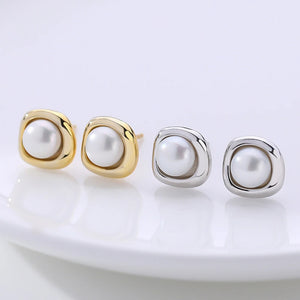 S925 Silver Pearl Earrings Ins Style Jewelry Women Girls' Wedding