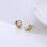 S925 Silver Pearl Earrings Ins Style Jewelry Women Girls' Wedding