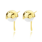 S925 Silver Pearl Earrings Irregular Jewelry Wedding Gift