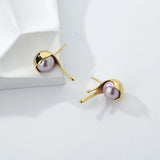 S925 Silver Pearl Earrings Irregular Jewelry Wedding Gift