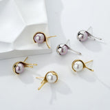 S925 Silver Pearl Earrings Irregular Jewelry Wedding Gift
