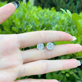 S925 Silver Rectangular Diamond Earrings for Women, Zircon Jewelry, Holiday Gift