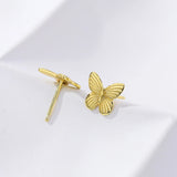 S925 Sterling Silver Butterfly Earrings Women Retro Jewelry Gift