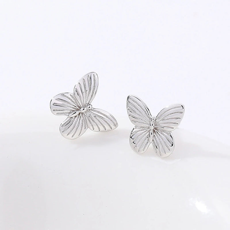 S925 Sterling Silver Butterfly Earrings Women Retro Jewelry Gift