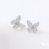 S925 Sterling Silver Butterfly Earrings Women Retro Jewelry Gift