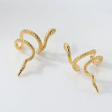 S925 Sterling Silver Snake Clip Earrings Retro Style Jewelry Gift