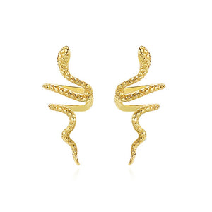 S925 Sterling Silver Snake Clip Earrings Retro Style Jewelry Gift