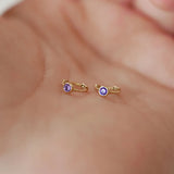 S925 Sterling Silver Round Zircon Diamond Earrings for Women