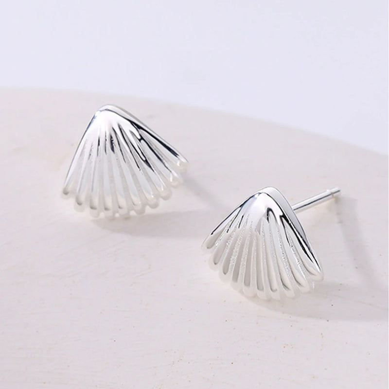 S925 Sterling Silver Shell Earrings Women Retro Jewelry Holiday Gift Party