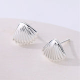 S925 Sterling Silver Shell Earrings Women Retro Jewelry Holiday Gift Party