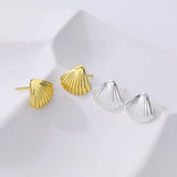 S925 Sterling Silver Shell Earrings Women Retro Jewelry Holiday Gift Party