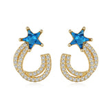 S925 Sterling Silver Star Earrings for Women
