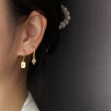S925 Square Star Diamond Earrings for Women, Wedding Jewelry