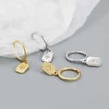 S925 Square Star Diamond Earrings for Women, Wedding Jewelry