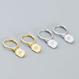 S925 Square Star Diamond Earrings for Women, Wedding Jewelry
