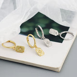 S925 Square Star Diamond Earrings for Women, Wedding Jewelry