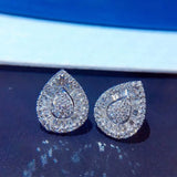 S925 Sterling Silver Diamond Drops Earrings Bright Zircon Girl's Gift