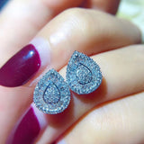 S925 Sterling Silver Diamond Drops Earrings Bright Zircon Girl's Gift