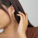 S925 Sterling Silver Tassel Earrings Long Jewelry Wedding Gift