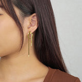 S925 Sterling Silver Tassel Earrings Long Jewelry Wedding Gift