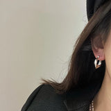 S925 Silver Twisted Circles Diamond Earrings Women's Jewelry