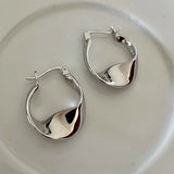 S925 Silver Twisted Circles Diamond Earrings Women's Jewelry