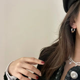 S925 Silver Twisted Circles Diamond Earrings Women's Jewelry