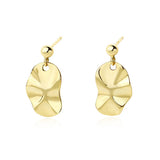 S925 Sterling Silver Vintage Earrings Irregular Wrinkle Jewelry