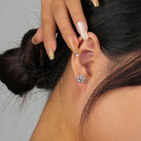 S925 Sterling Silver Woven Mesh Earrings for Women