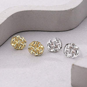 S925 Sterling Silver Woven Mesh Earrings for Women
