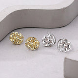 S925 Sterling Silver Woven Mesh Earrings for Women