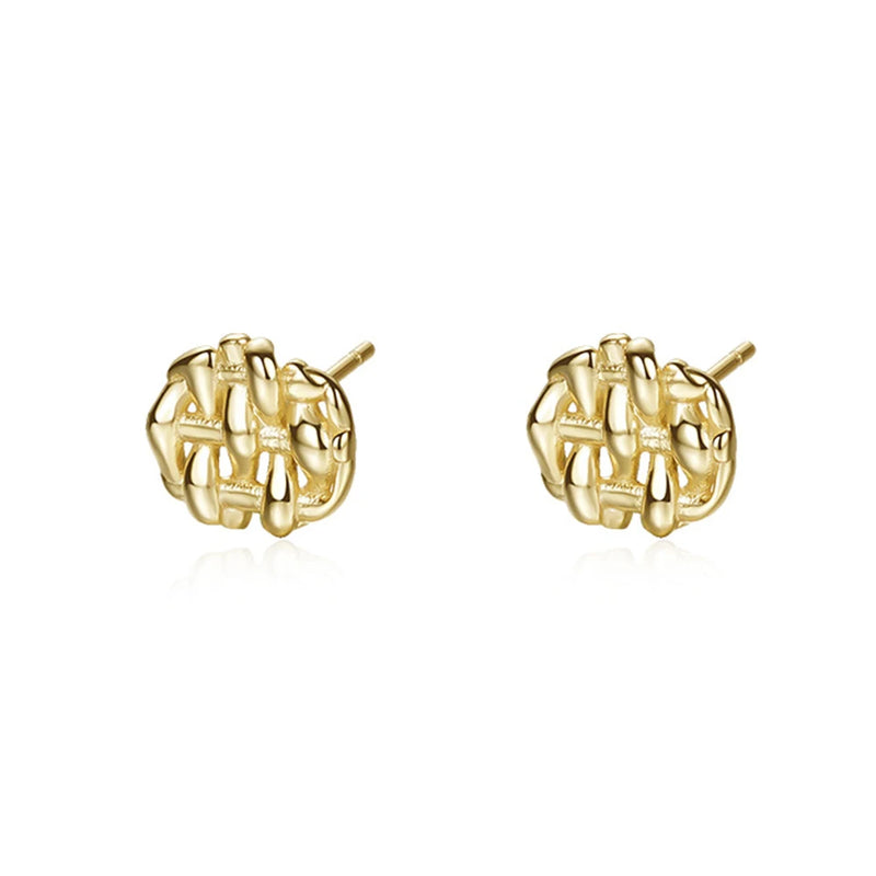 S925 Sterling Silver Woven Mesh Earrings for Women
