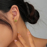 S925 Sterling Silver Woven Mesh Earrings for Women
