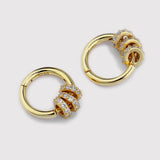 S925 Silver 3 Circle Zircon Earrings Female Jewelry Girl Gift Party