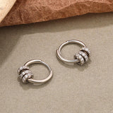 S925 Silver 3 Circle Zircon Earrings Female Jewelry Girl Gift Party