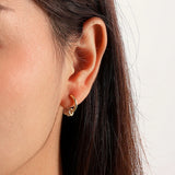 S925 Silver 3 Circle Zircon Earrings Female Jewelry Girl Gift Party
