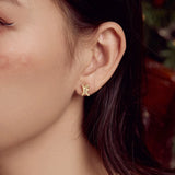 S925 Sterling Silver Christmas Earrings Bright Zircon Jewelry